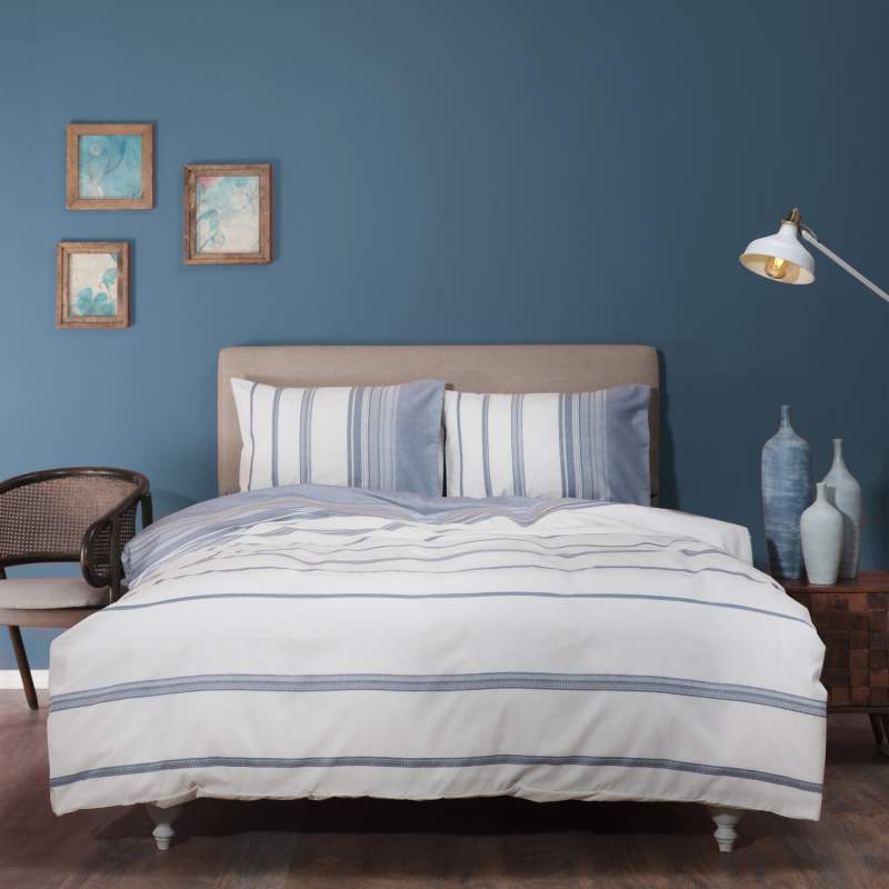 Karaca Home Vetro Blue Single Yarn Dyed Duvet Cover Set Karaca Home Vetro Blue Single Yarn Dyed Duvet Cover Set