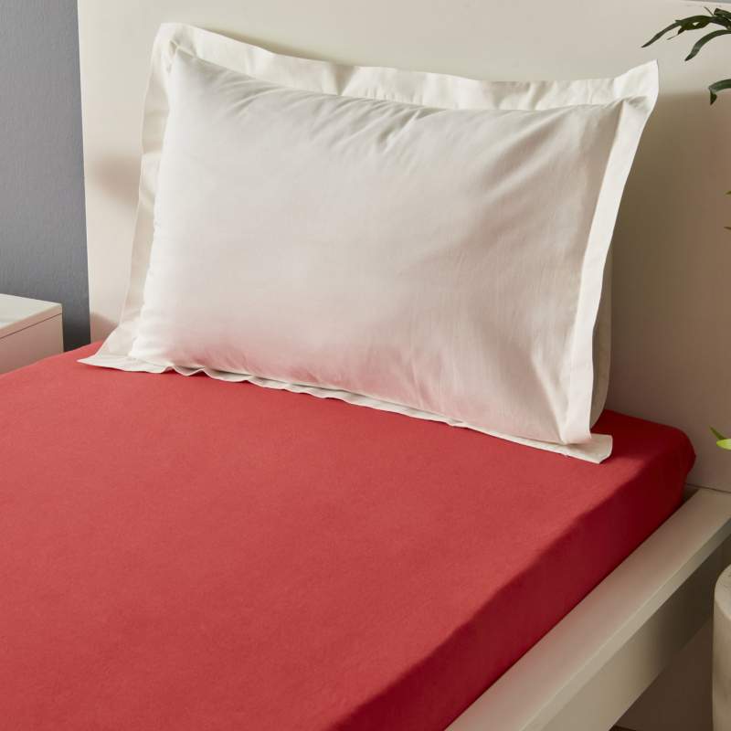 Karaca Home Young Single Elastic Combed Cotton Linen Coral