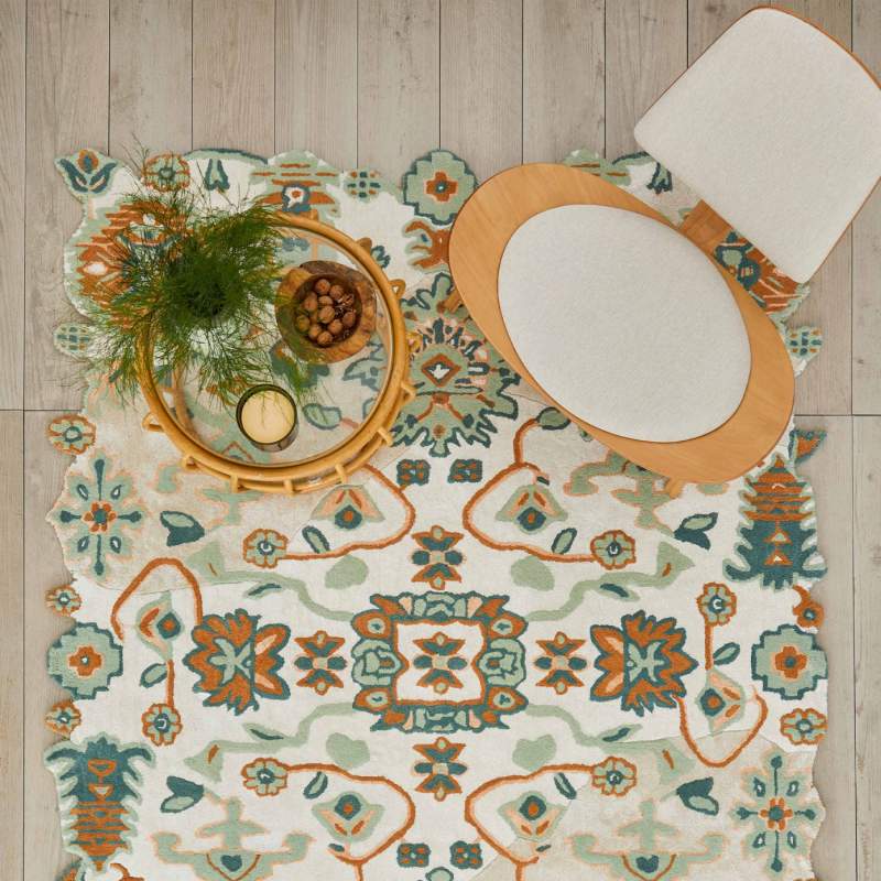 Cashmere Carpet Handmade Garden Blue Serenity 185x245 cm