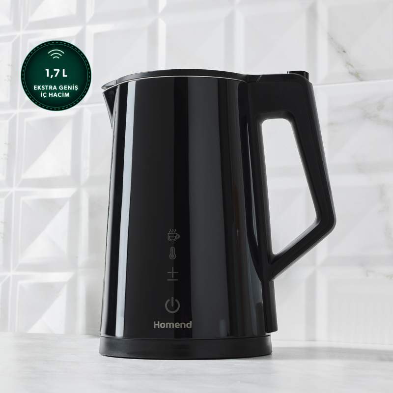 Homend Smart Heathrow 1616H Touch, Double Wall, Stainless Steel, Quiet Cool Touch, XL Kettle Wi-Fi control