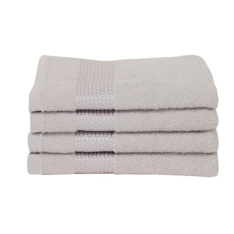 Karaca Home Honey Gray Set of 4 Towels 50x90 cm Karaca Home Honey Gray Set of 4 Towels 50x90 cm