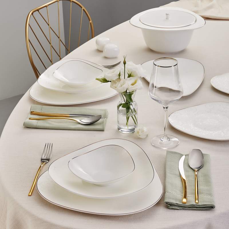 Karaca Fine Pearl Extra Jules 62 Pieces 12 Person Dinnerware