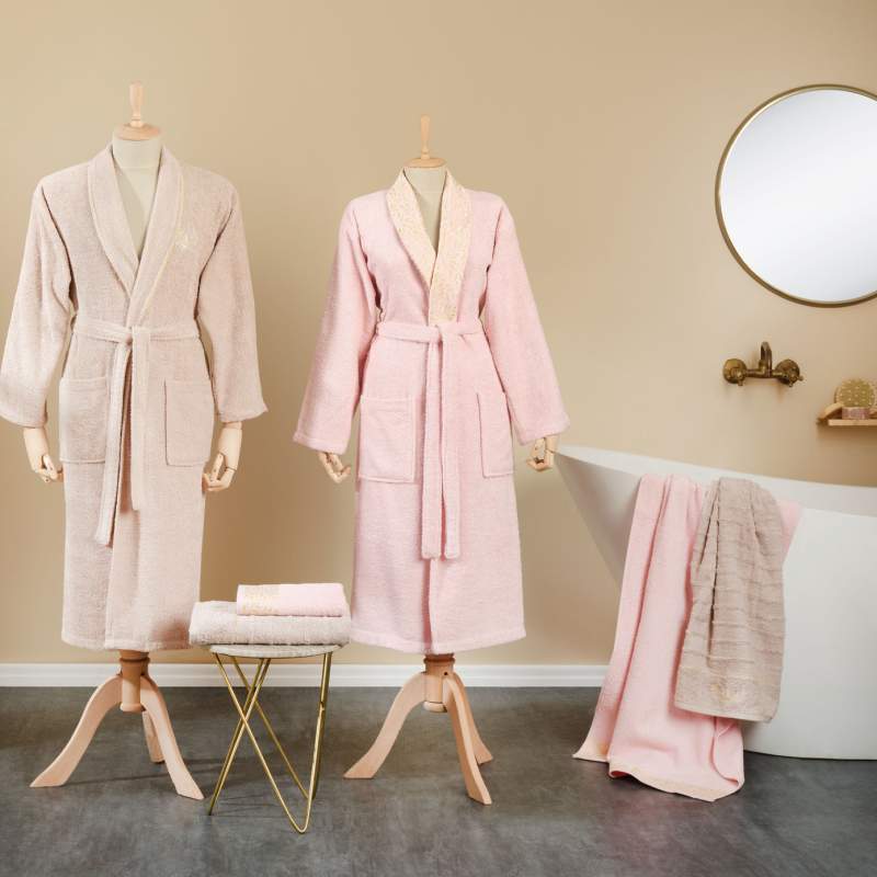 Karaca Home Arbel Flos Powder Beige Family Bathroom Set Karaca Home Arbel Flos Powder Beige Family Bathroom Set