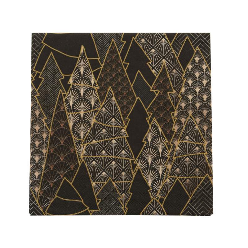 Karaca Home New Year Luxury Trees Black 20 Pcs Paper Napkin