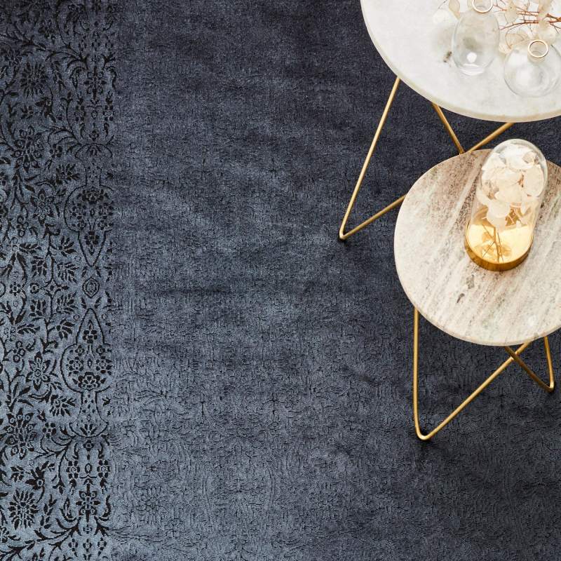 Cashmere Carpet Viscose Premium Damask Anthracite 200x290cm Carpet