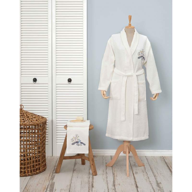 Karaca Home Dina Women's 100% Cotton Bathrobe Set S/M Karaca Home Dina Women's 100% Cotton Bathrobe Set S/M