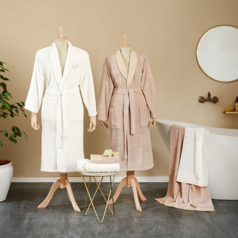 Karaca Home Arbel Flos Offwhite-Grey 6 Pcs Family Bathroom Set Karaca Home Arbel Flos Offwhite-Grey 6 Pcs Family Bathroom Set