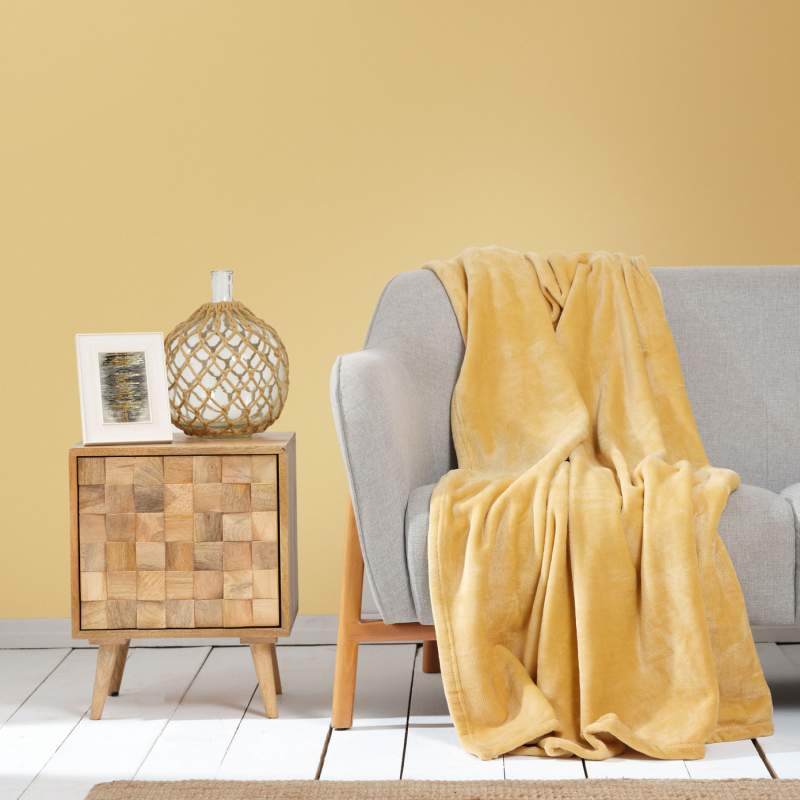 Karaca Home Fiona Mustard Welsoft Tv Blanket