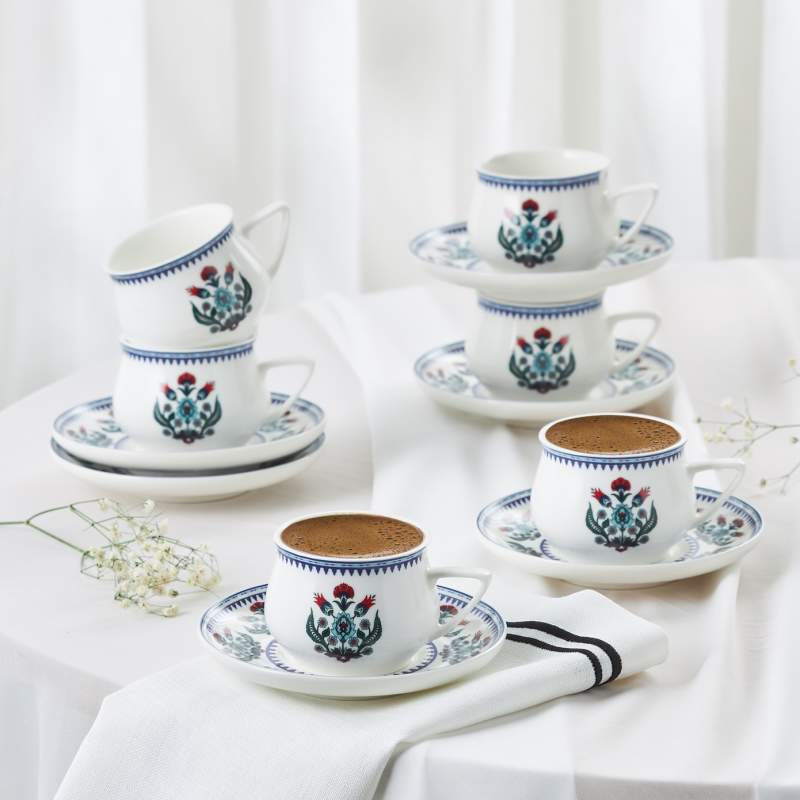 Karaca Çini Set of 6 Coffee Cups 90 ml