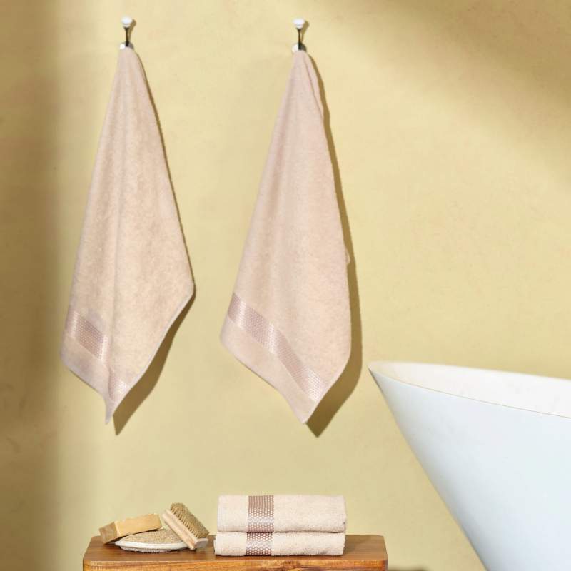 Karaca Home Honey Beige Set of 4 Towels 50x90 cm Karaca Home Honey Beige Set of 4 Towels 50x90 cm