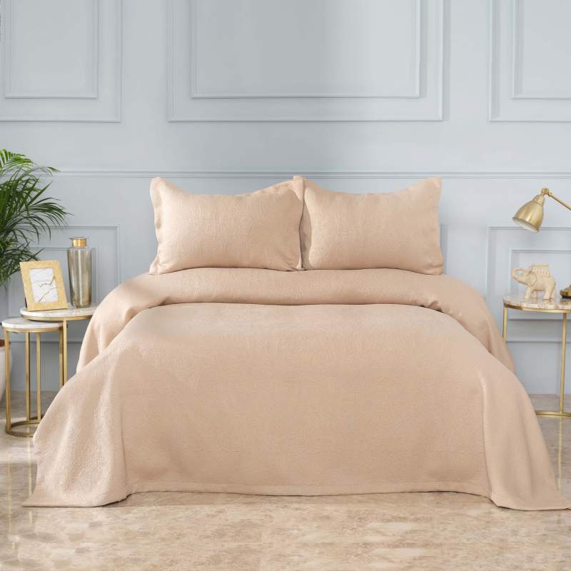 Karaca Home Lafel Beige Double Bedspread Set Karaca Home Lafel Beige Double Bedspread Set