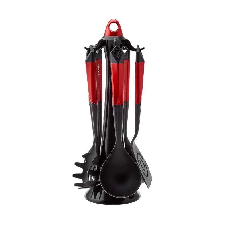 Karaca Hardy Red 6 Pcs Serving Set with Stand