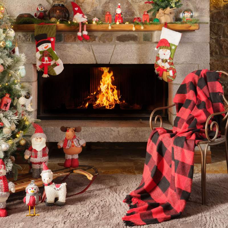 Karaca Home Mountain Red-Black Tv Blanket