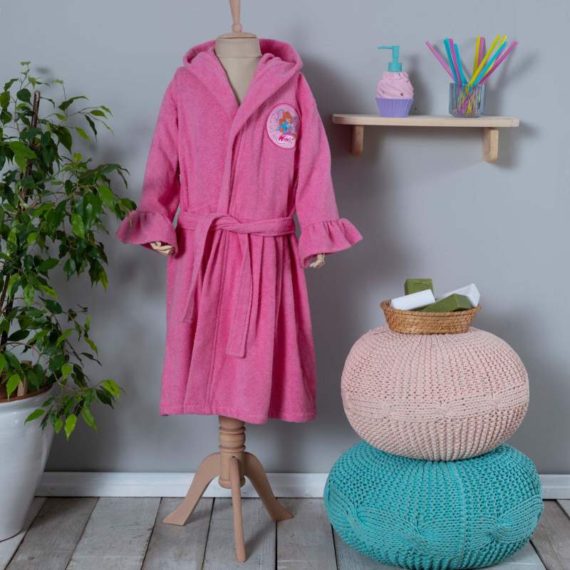 Winx by Karaca Home Bloom Pink 100% Cotton 4-6 Years Bathrobe