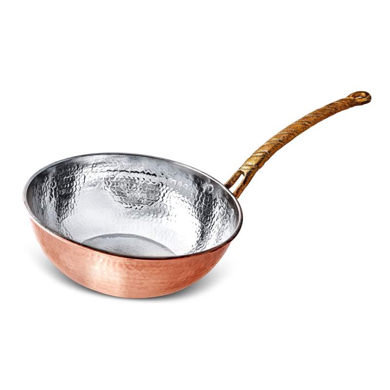 Karaca Alacahoyuk Copper Wok Pan 24 cm