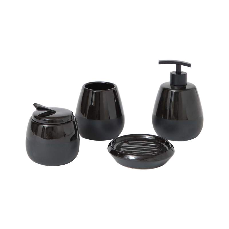 Karaca Home Black 4 Pcs Bathroom Set