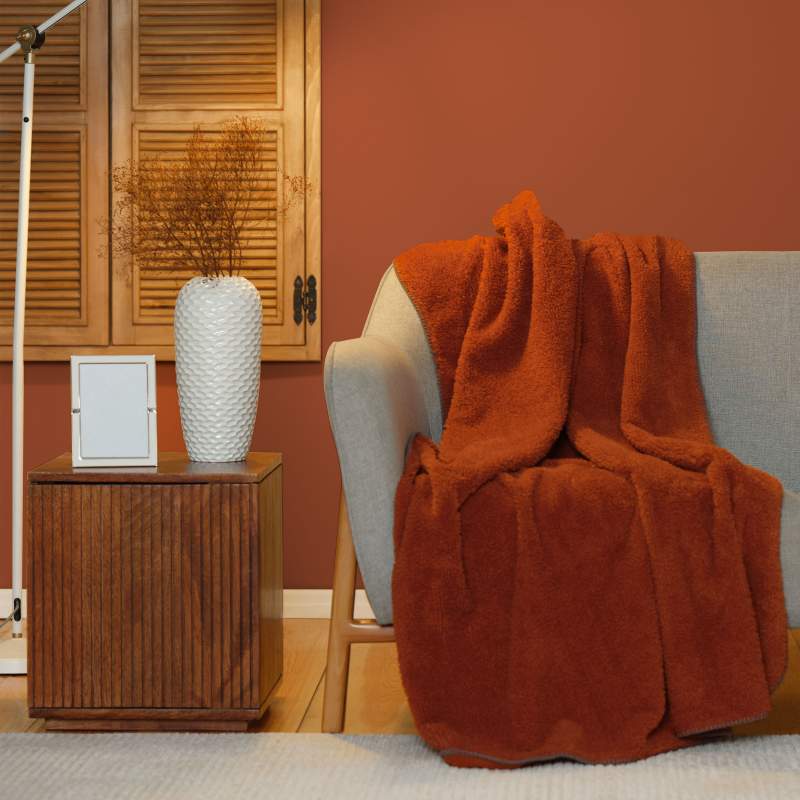 Karaca Home Faye Terracota Throw Blanket 115x160 cm