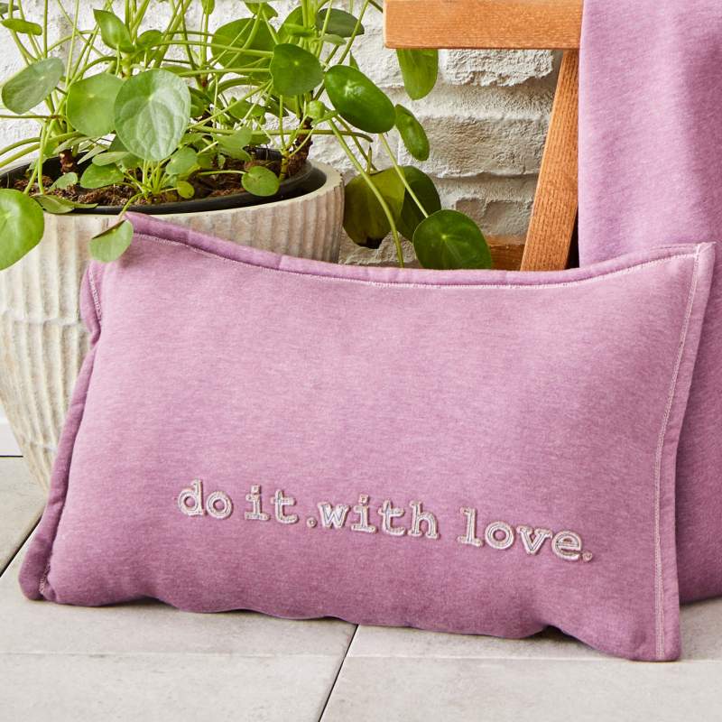 Karaca Home Softy Lilac Embroidered Internal Filled Throw Pillow 35x55 cm Karaca Home Softy Lilac Embroidered Internal Filled Throw Pillow 35x55 cm