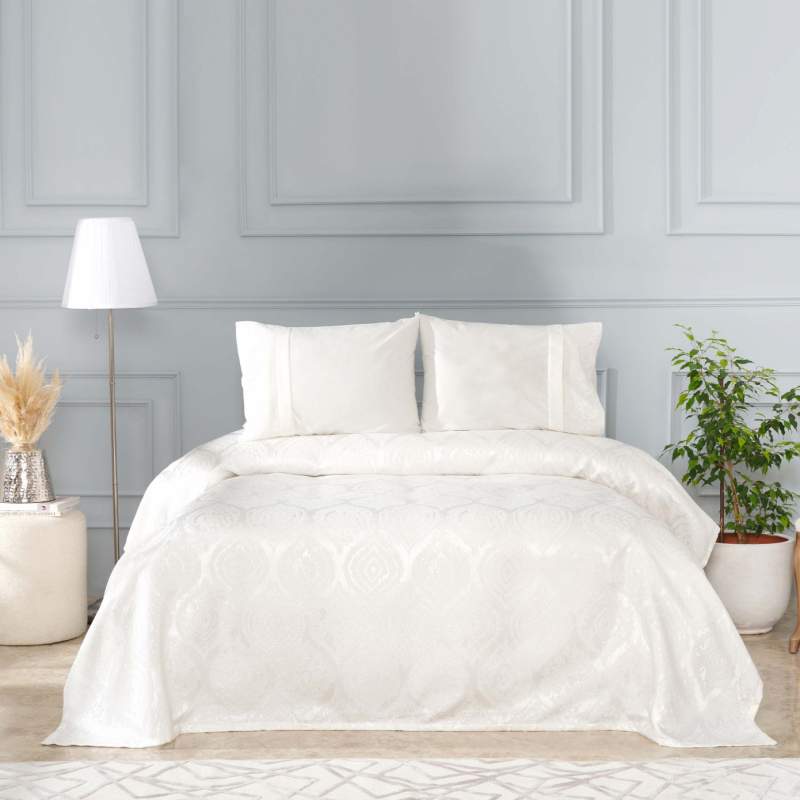 Karaca Home Aura White Lace 100% Cotton Private Double Pique Set Karaca Home Aura White Lace 100% Cotton Private Double Pique Set