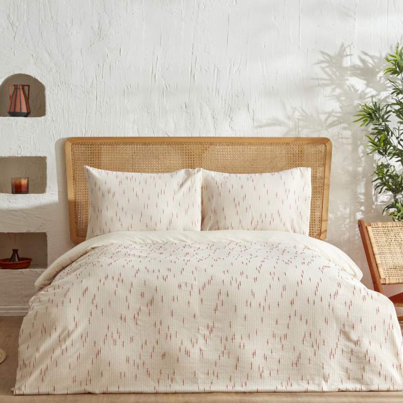 Karaca Home Lotus 100% Cotton Single Duvet Cover Set Terracota