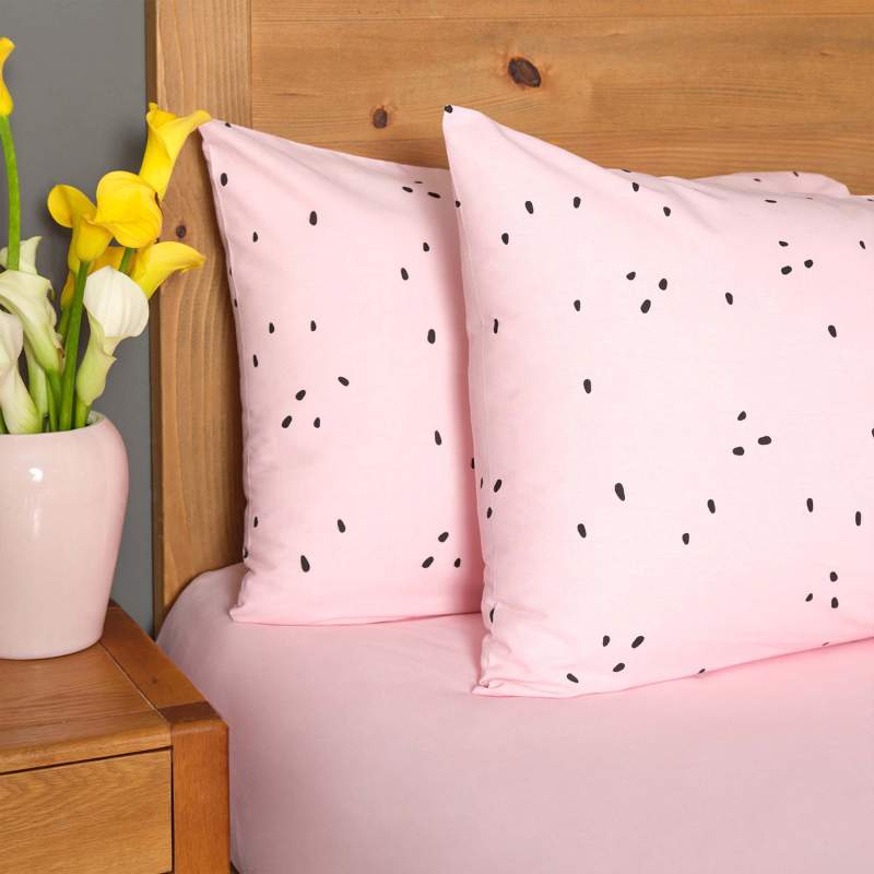 Sarah Anderson Watermelon Pink 100% Cotton Double Elastic Bed Sheet Set