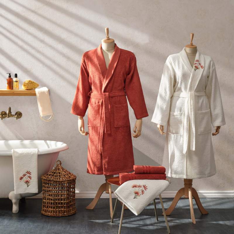 Karaca Home Flower 3D Embroidered Tile 6 Pcs Family Bathroom Set