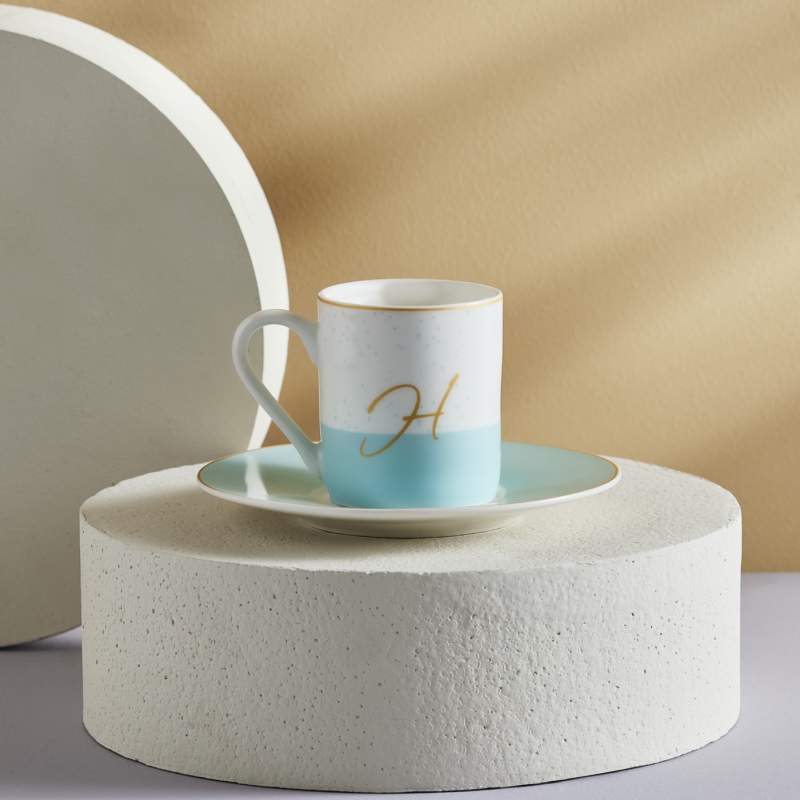 Karaca H Letter Single Porcelain Coffee Cup 100 ml