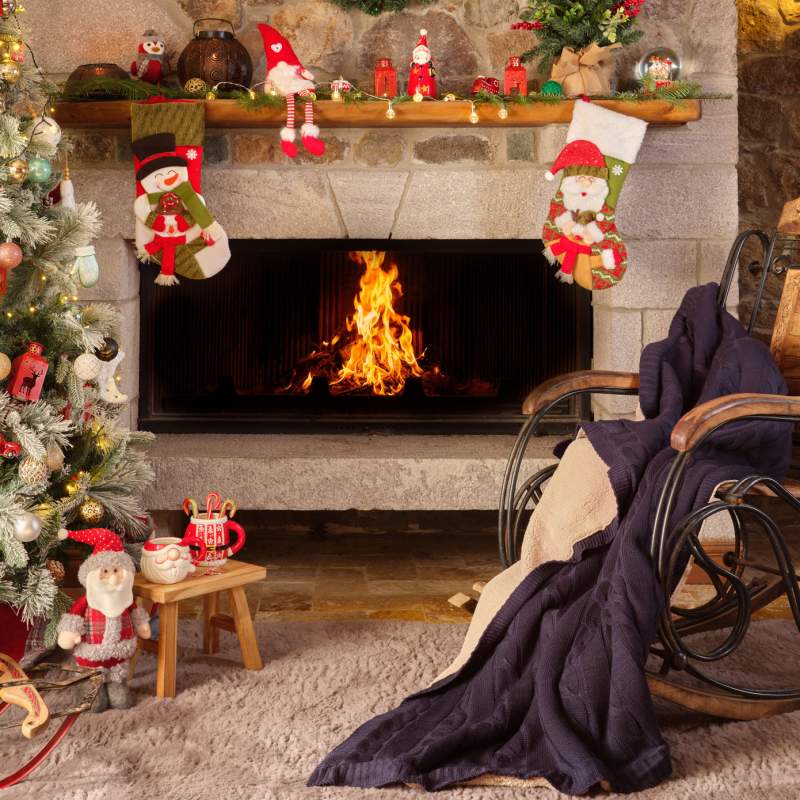 Karaca Home Woodland Navy Blue Cozy Throw 130x170 cm