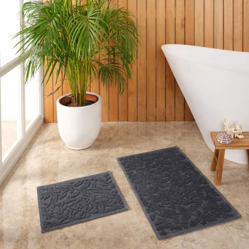 Karaca Home Kelly Flower Anthracite Mop Set Karaca Home Kelly Flower Anthracite Mop Set