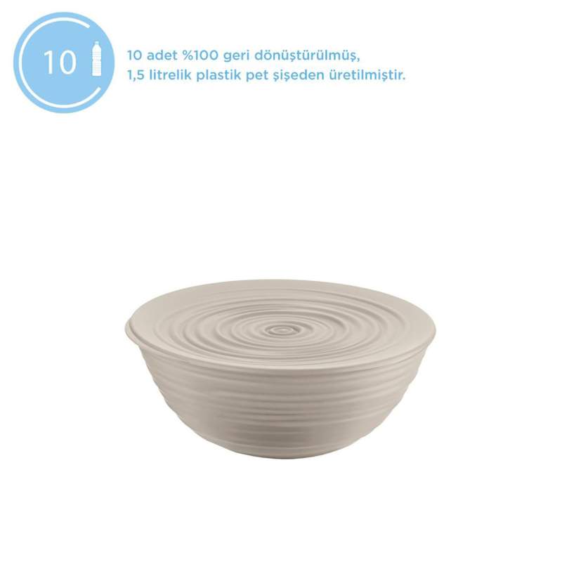 Guzzini Tierra L Salad Bowl with Lid Taupe