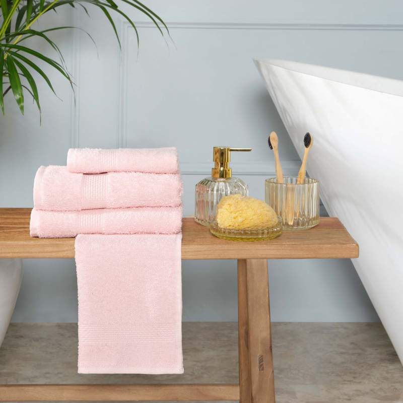 Karaca Home Vicente Powder 100% Cotton Set of 4 Towels Karaca Home Vicente Powder 100% Cotton Set of 4 Towels