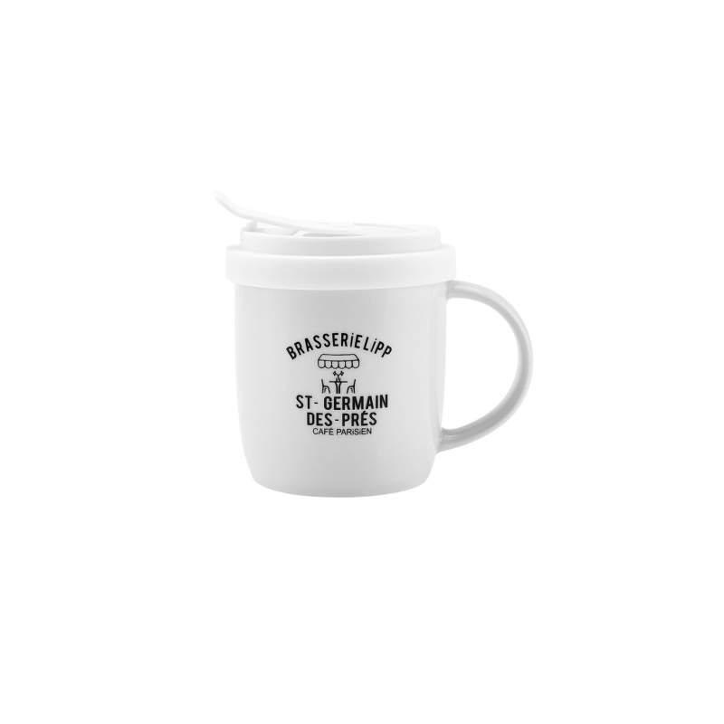 Karaca Cafe White Lidded Mug 360 ml