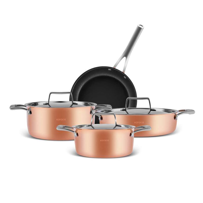 Karaca BioDiamond Copper 7 Piece Cookware Set