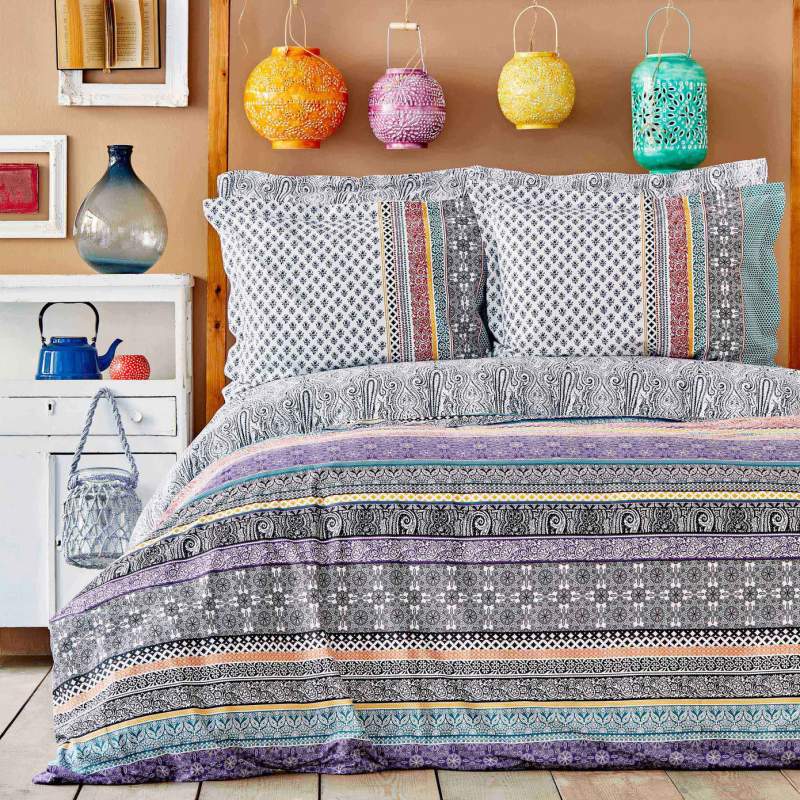 Karaca Home Nileso Red 100% Cotton Double Duvet Cover Set Karaca Home Nileso Red 100% Cotton Double Duvet Cover Set