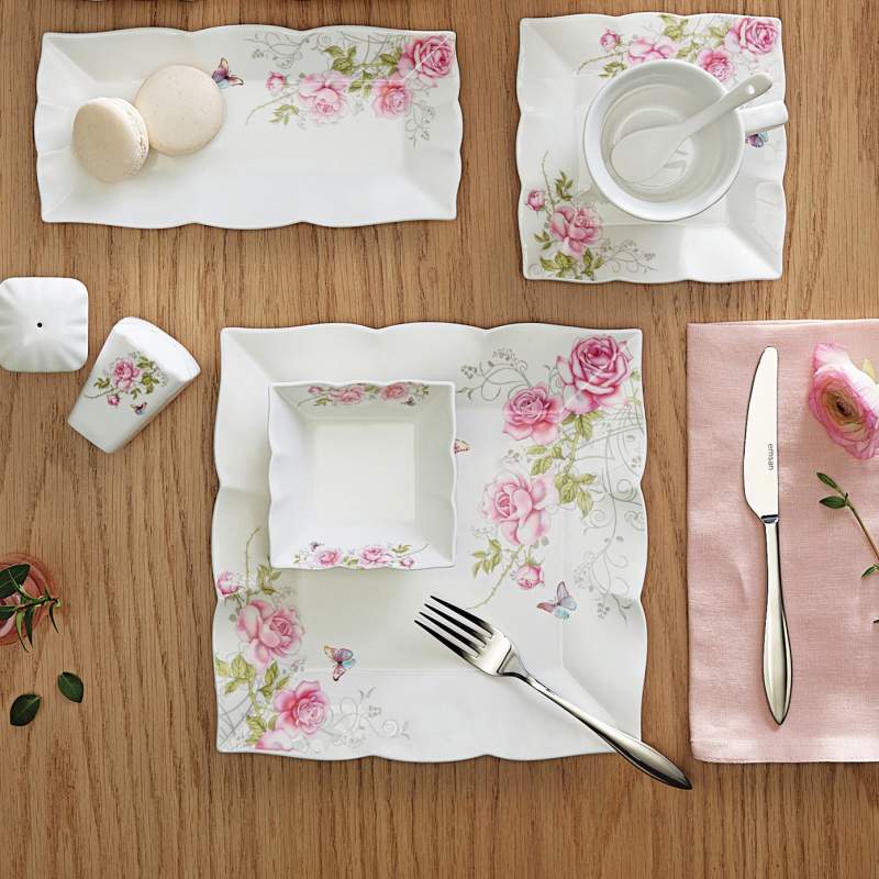 Emsan Marbella 32 Pieces 6 Person Porcelain Breakfast/Serving Set