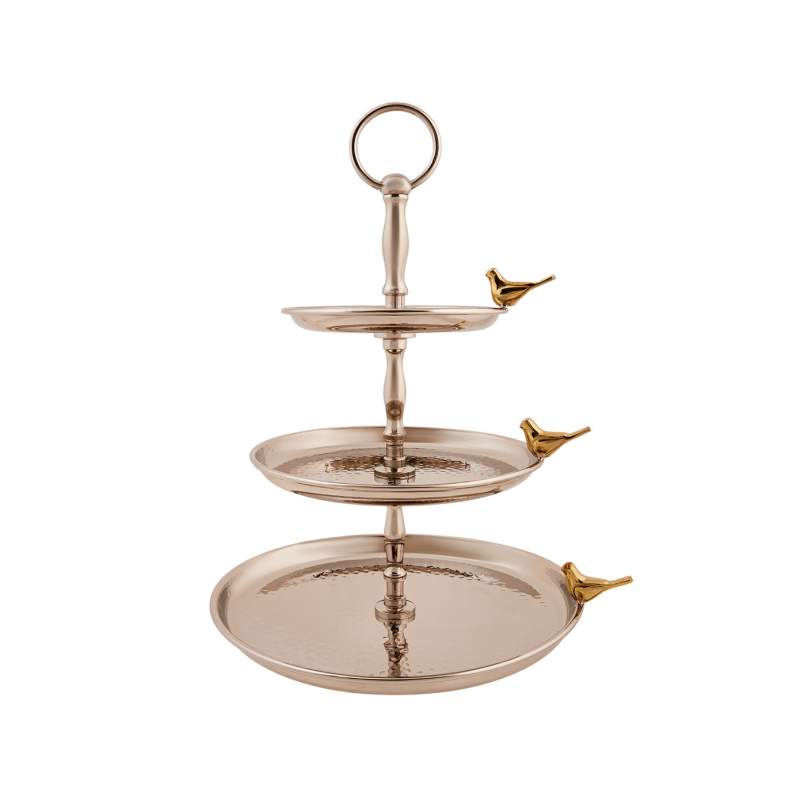 Karaca Birdy Silver 3-Storey Catering