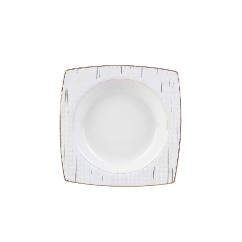 Karaca Batik Cream Gold Square Dinner Plate