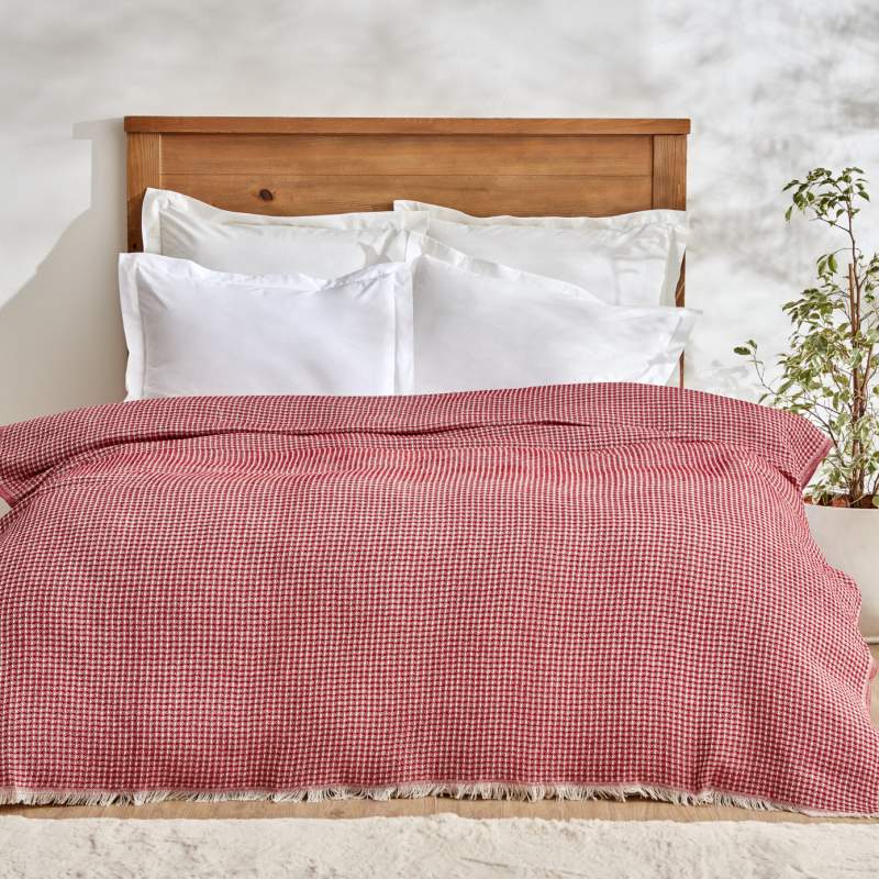 Karaca Home Flow Plaid Single Waffle Pique 160x230 cm Red