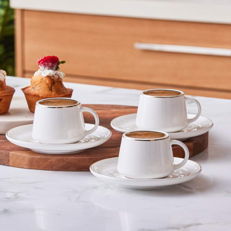 Emsan Bianca Set of 6 Coffee Cups 80 ml