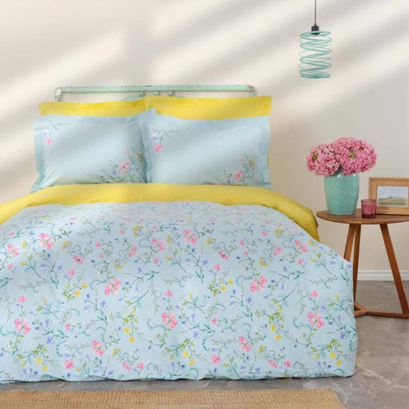 Karaca Home Eliana Green 100% Cotton Double Duvet Cover Set