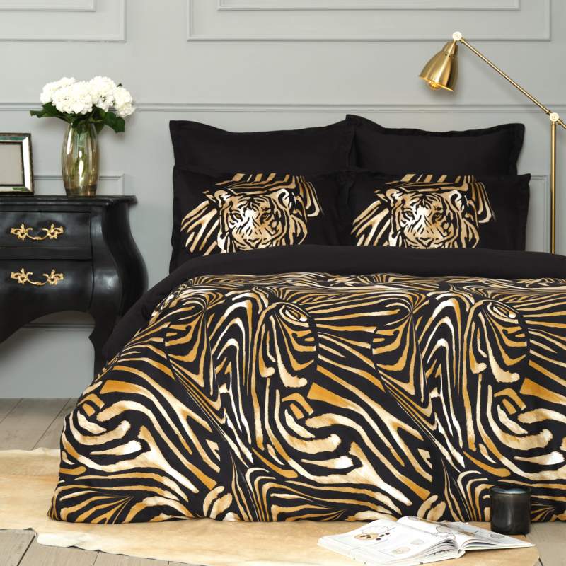 Karaca Home Pardus King Satin Duvet Cover Set Black Karaca Home Pardus King Satin Duvet Cover Set Black