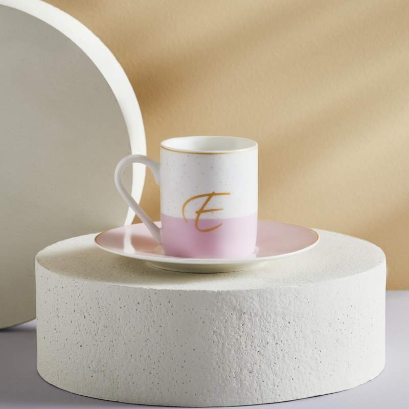 Karaca Letter E Single Porcelain Coffee Cup 100 ml