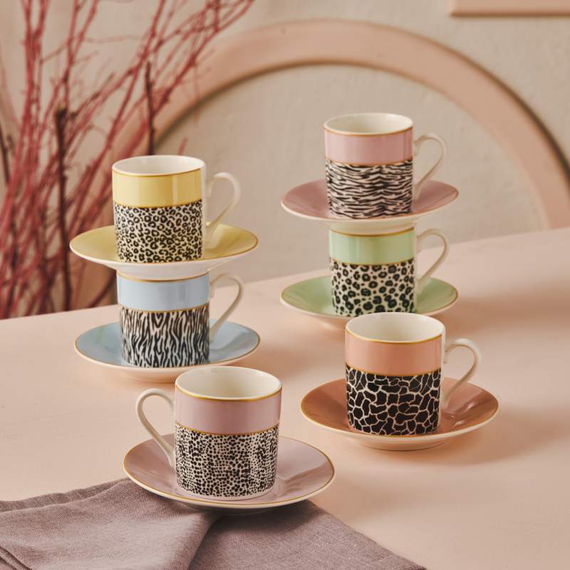 Karaca Bali Set of 6 Coffee Cups 80 ml