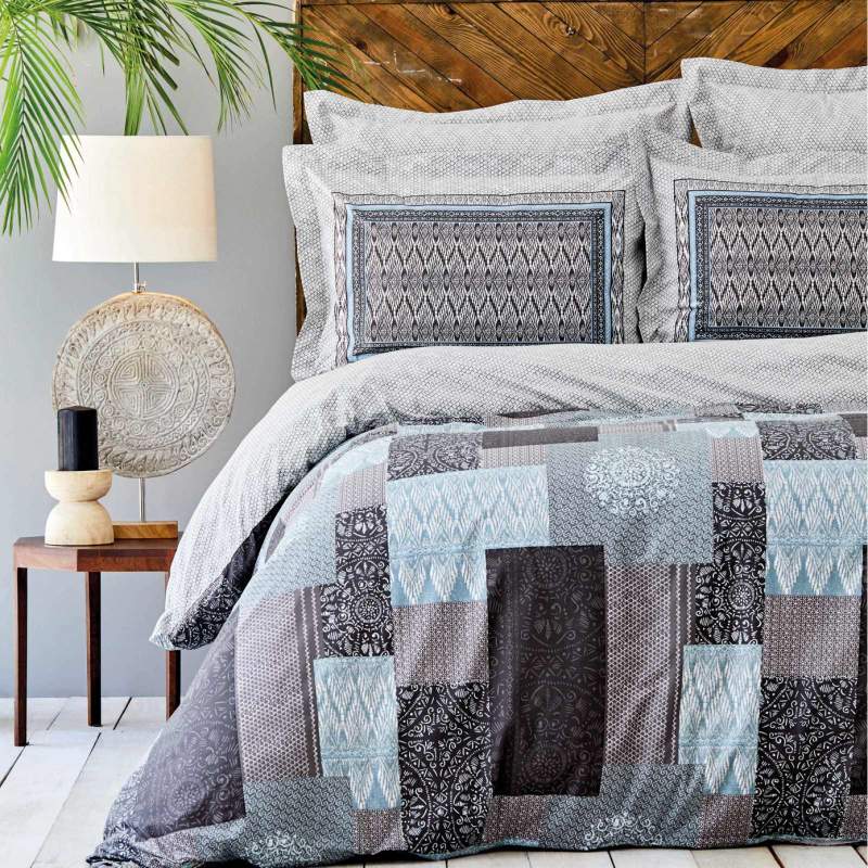 Karaca Home Ayode Gray 100% Cotton Single Duvet Cover Set Karaca Home Ayode Gray 100% Cotton Single Duvet Cover Set