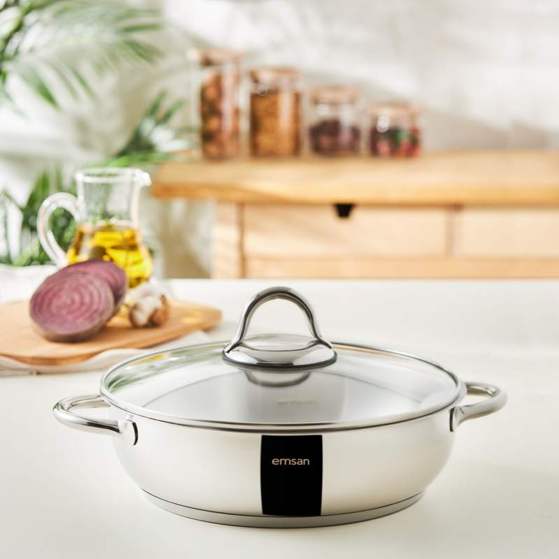Emsan Master Steel Low Pot 28 cm