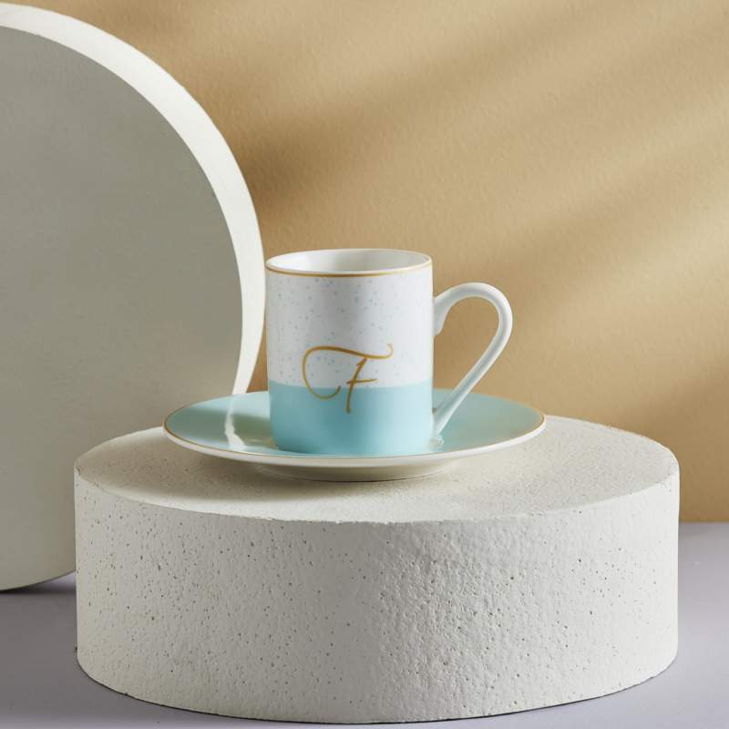 Karaca F Letter Single Porcelain Coffee Cup 100 ml