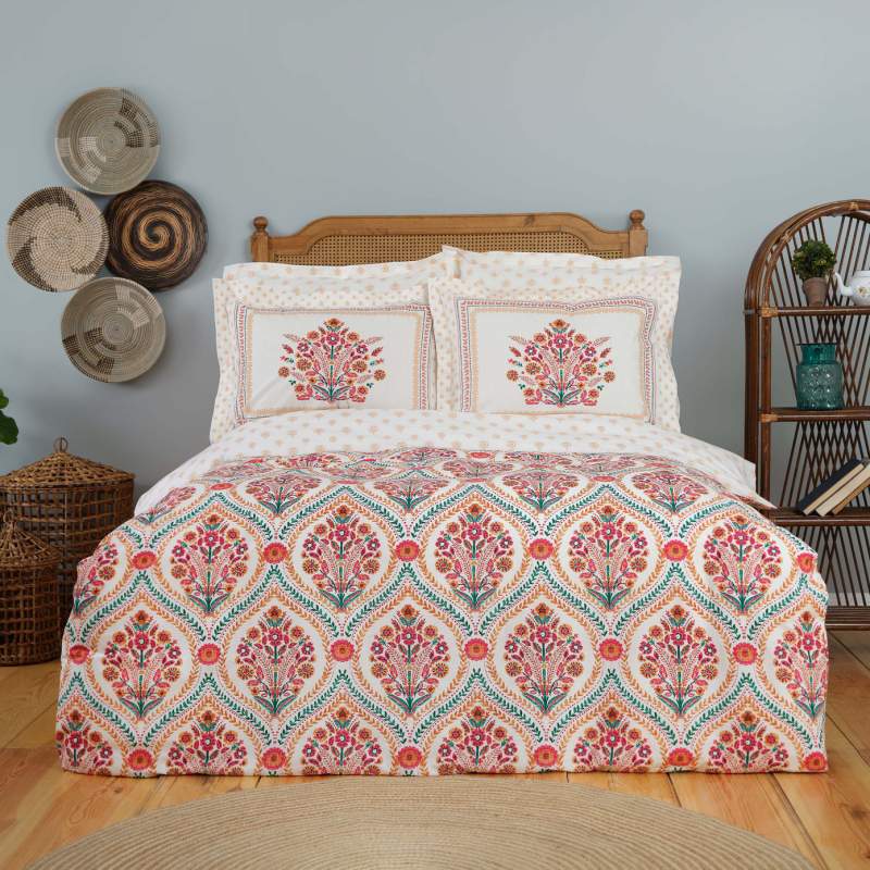 Karaca Home Carmenta Tile 100% Cotton Single Duvet Cover Set Karaca Home Carmenta Tile 100% Cotton Single Duvet Cover Set