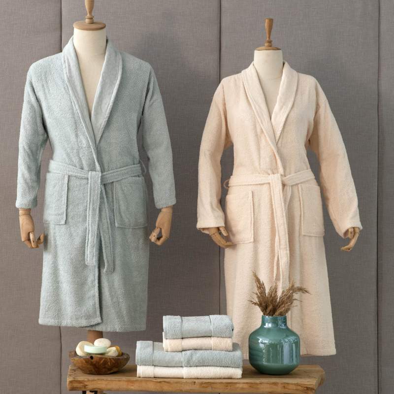 Karaca Home Casita Flos 6 Pieces Mint Beige Family Bathrobe Set Karaca Home Casita Flos 6 Pieces Mint Beige Family Bathrobe Set