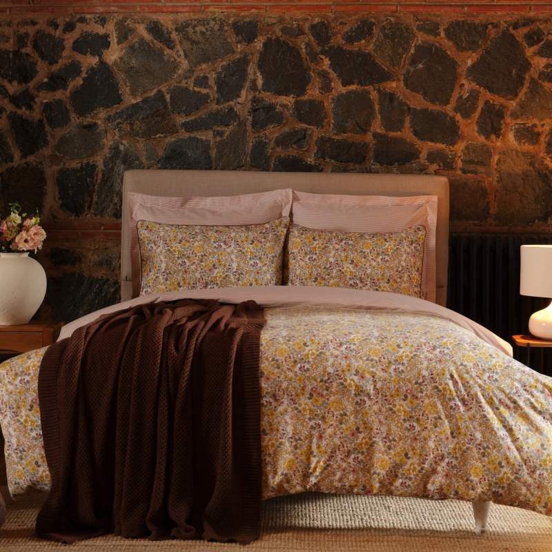 Karaca Home Florent Yellow Single Duvet Cover Set Knitwear Blanket Set