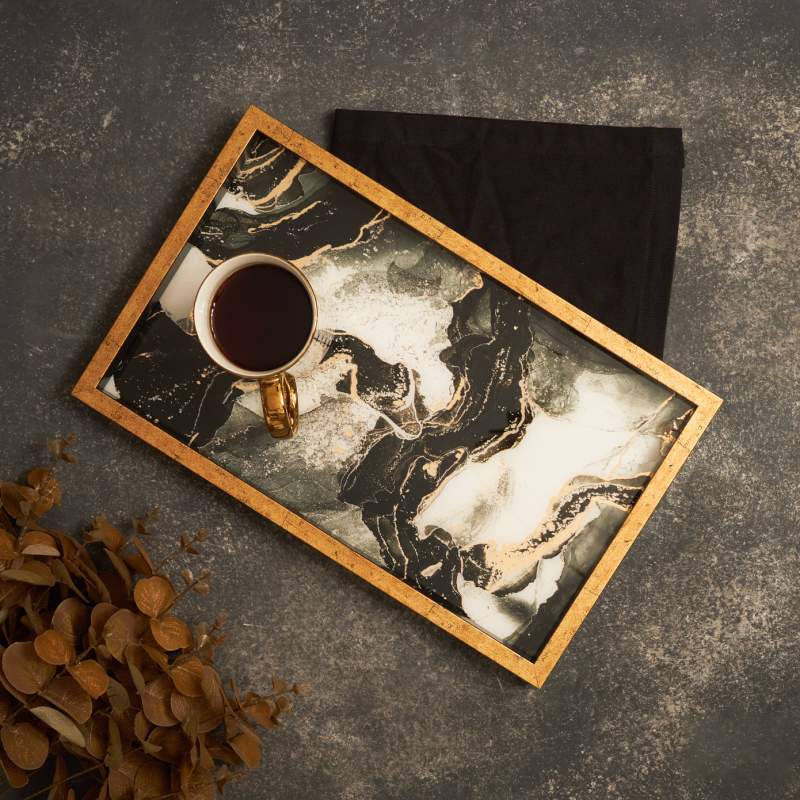 Karaca Home Moroccan Marble Tray 40x25 cm